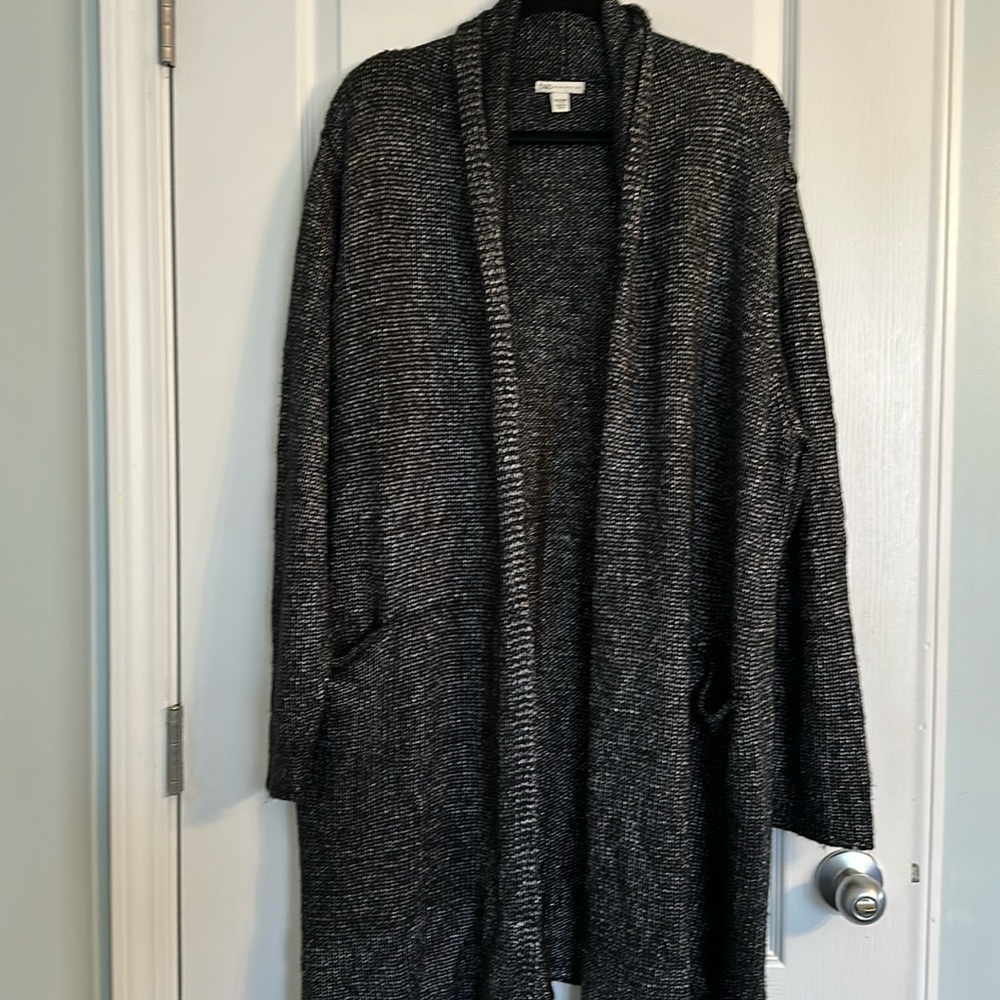 Cato Kimono Duster Open Cardigan Shawl 18/20W XL Black Gray Boho Cozy Comfort